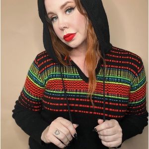 Vintage 1970s Acrylic Polyester Hooded Pullover sweater